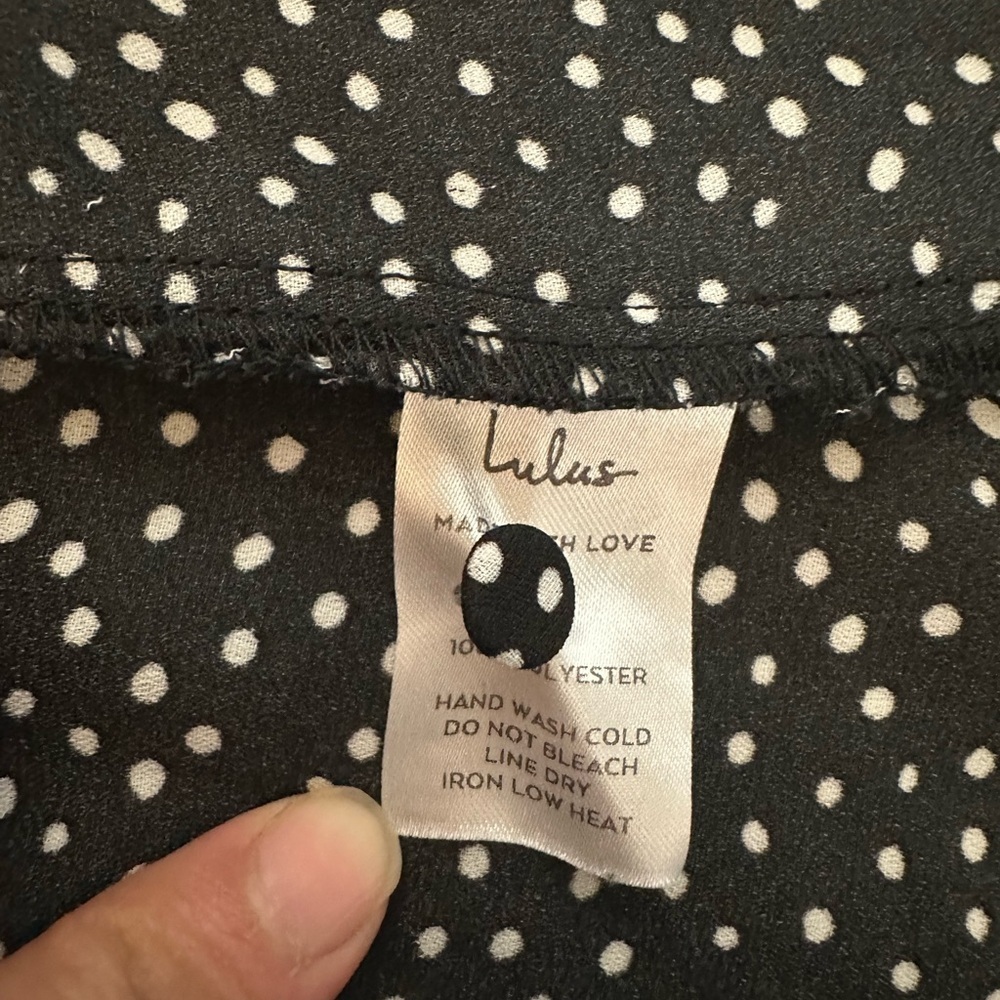 Lulu's Black and White Polka Dot Blouse - Picture 6 of 10